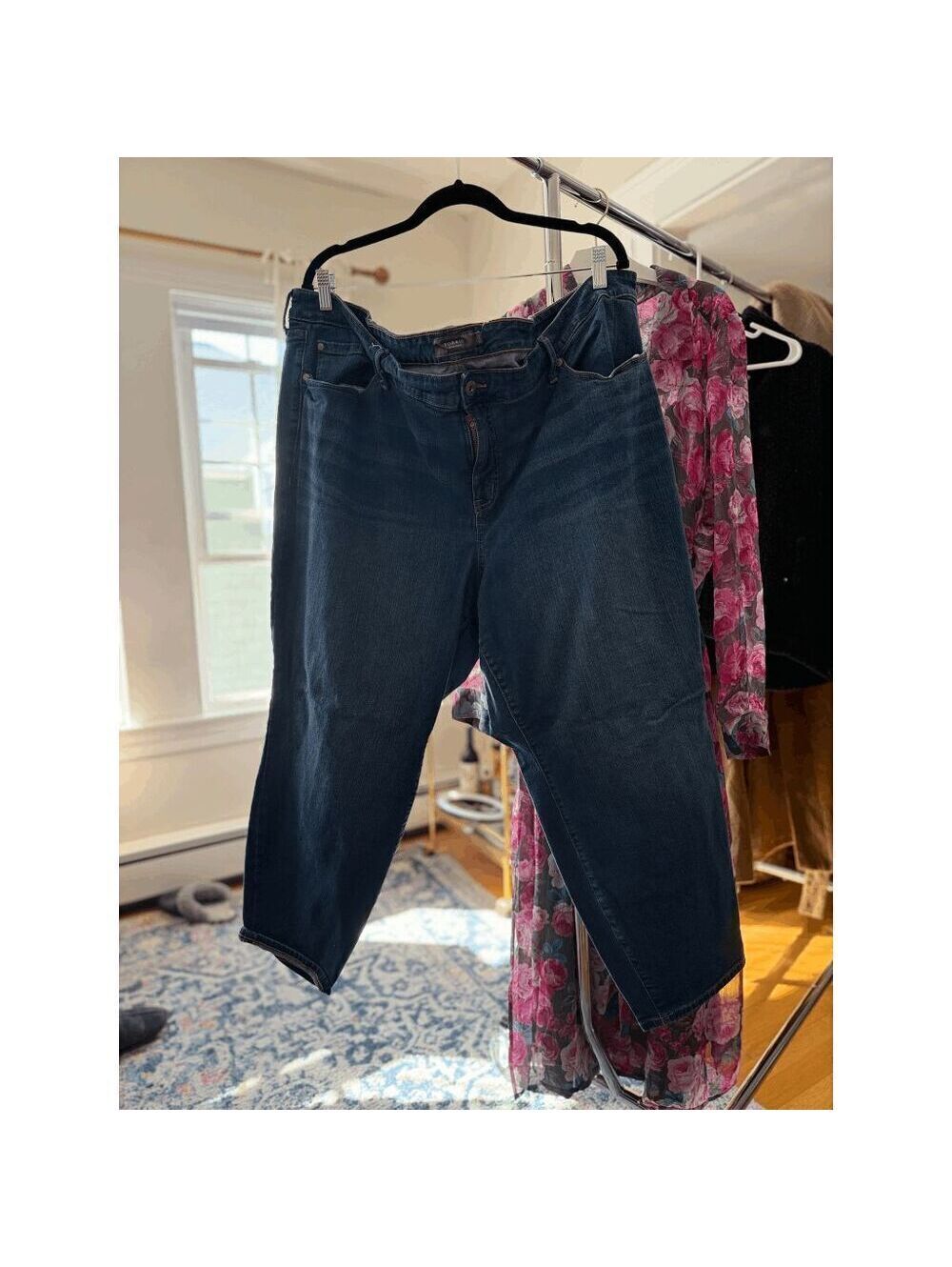 Torrid Blue Straight Jeans Minimalist Plus Size US 28R